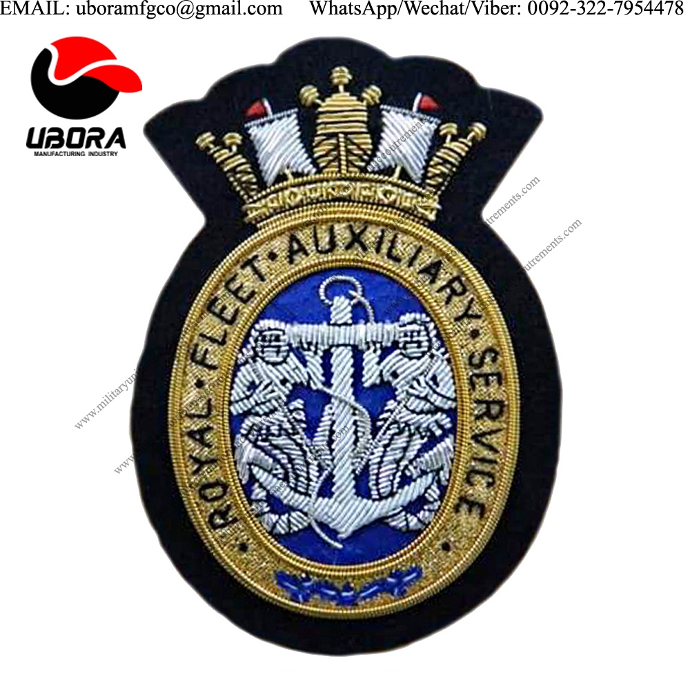 high quality badge Hand Embroidery Gold Work Bullion Wired Badge embroidery bullion wire badges